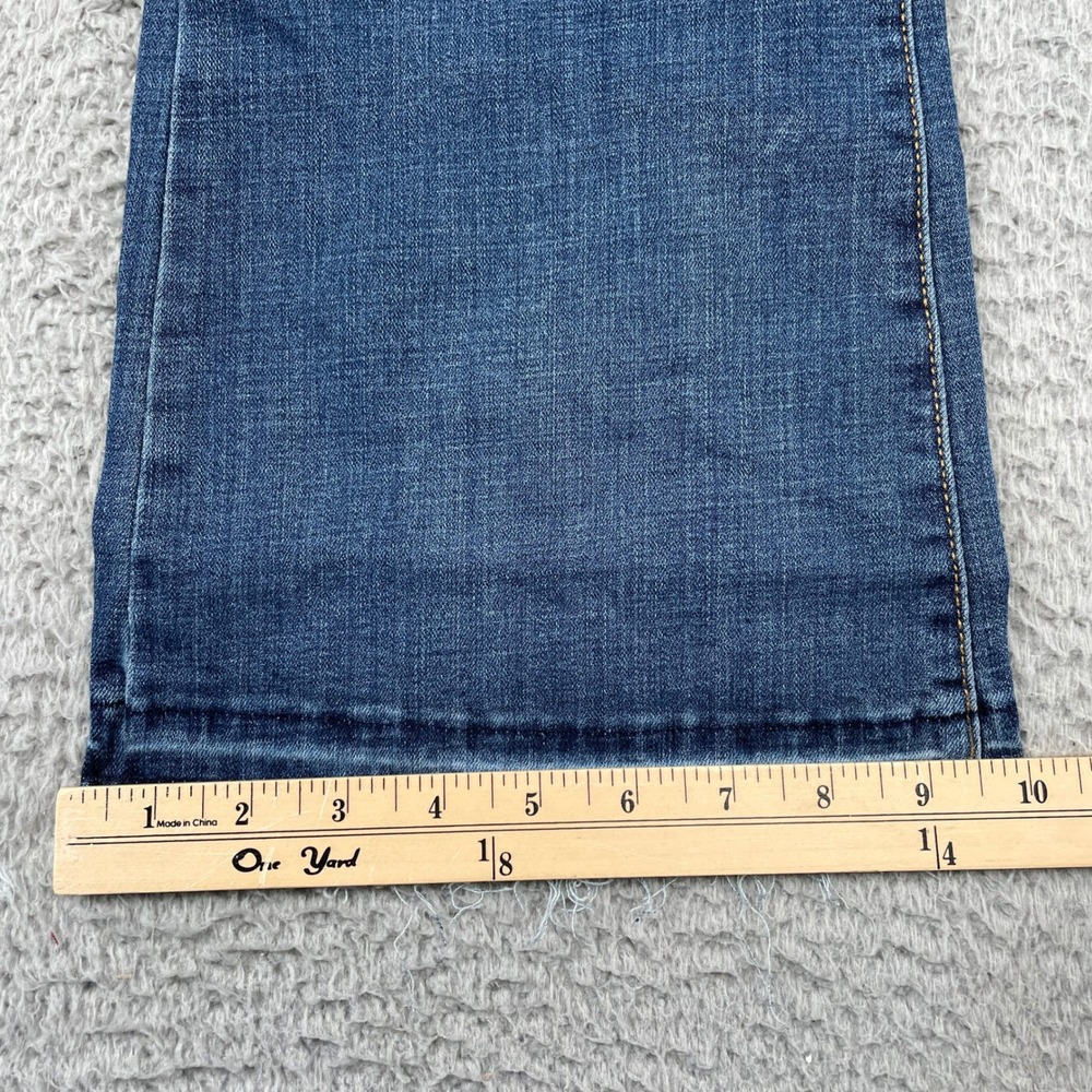 Levi's 726 Jeans Womens 29 Blue Flare High Rise Stellar Stretch Raw Hem Denim - Picture 8 of 12